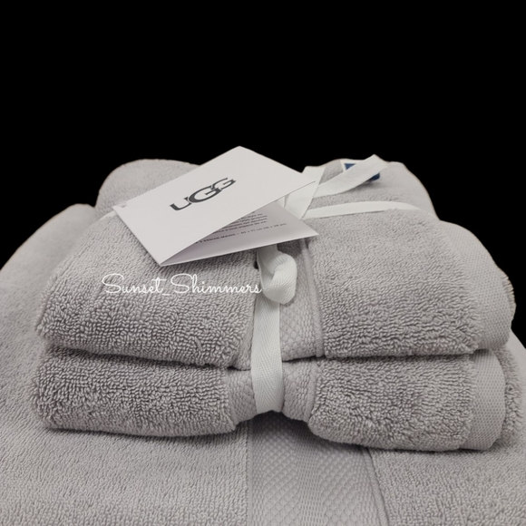 UGG Bath 8pc Ugg Pasha Bath Hand Washcloth Stone Gray Grey Thick